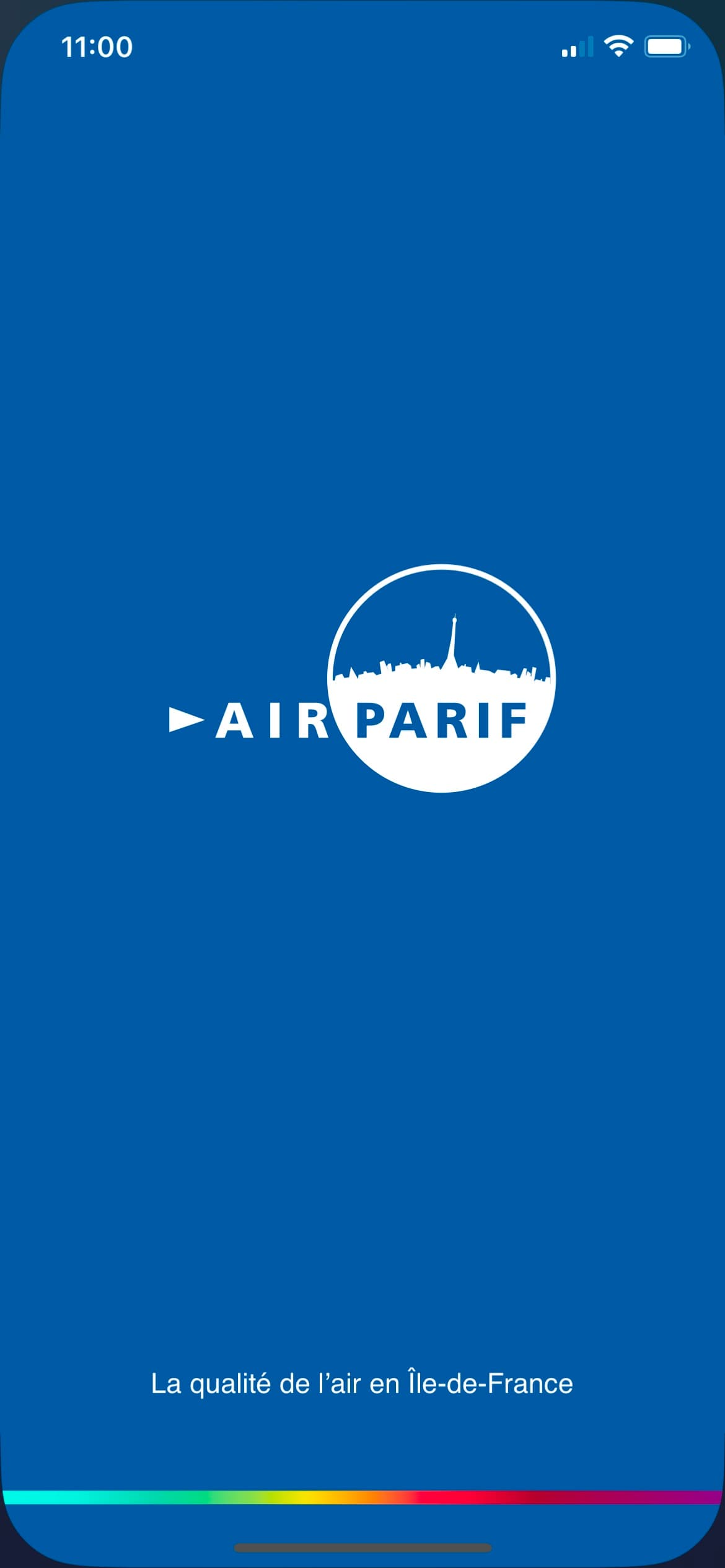 Écran de l’application AirParif : informations contextualisées