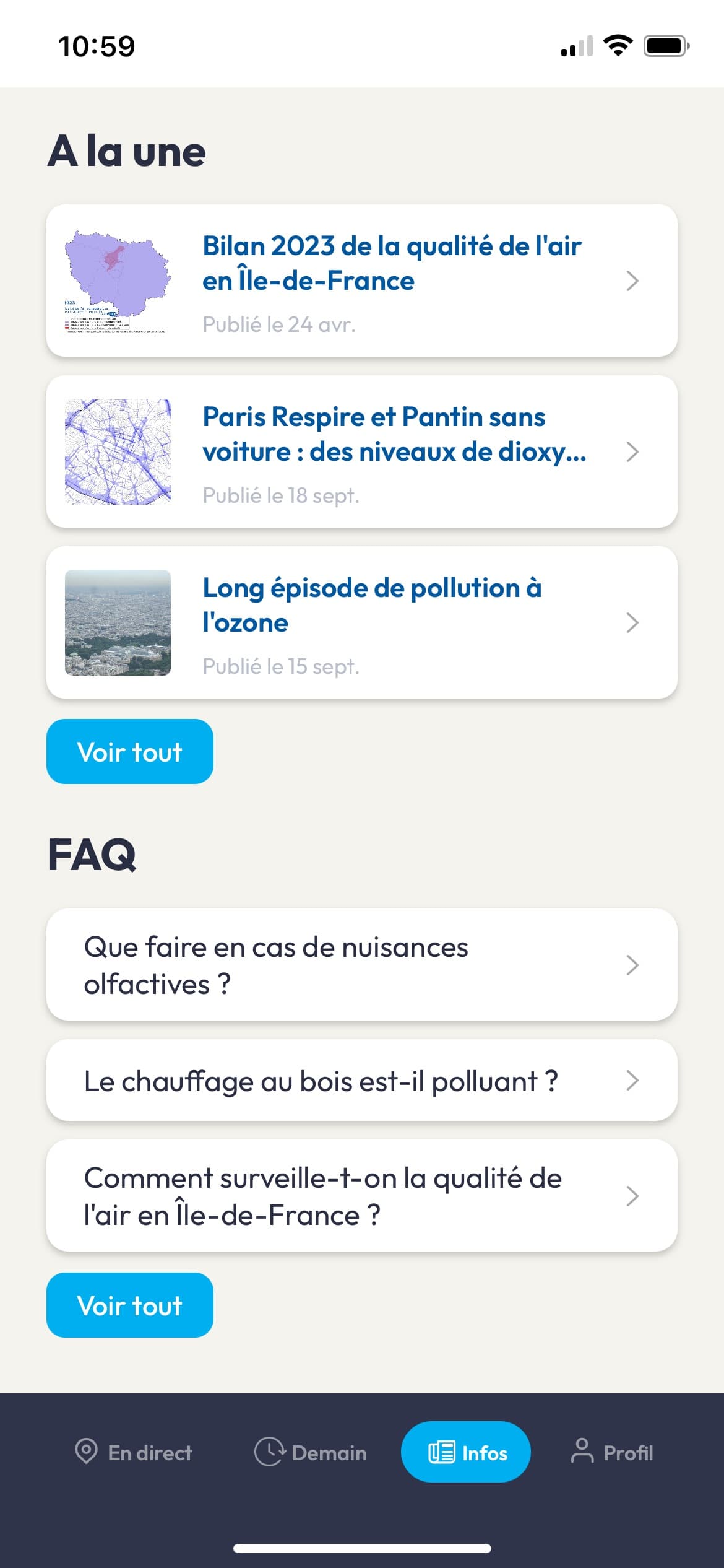 Écran de l’application AirParif : parcours utilisateur et performance