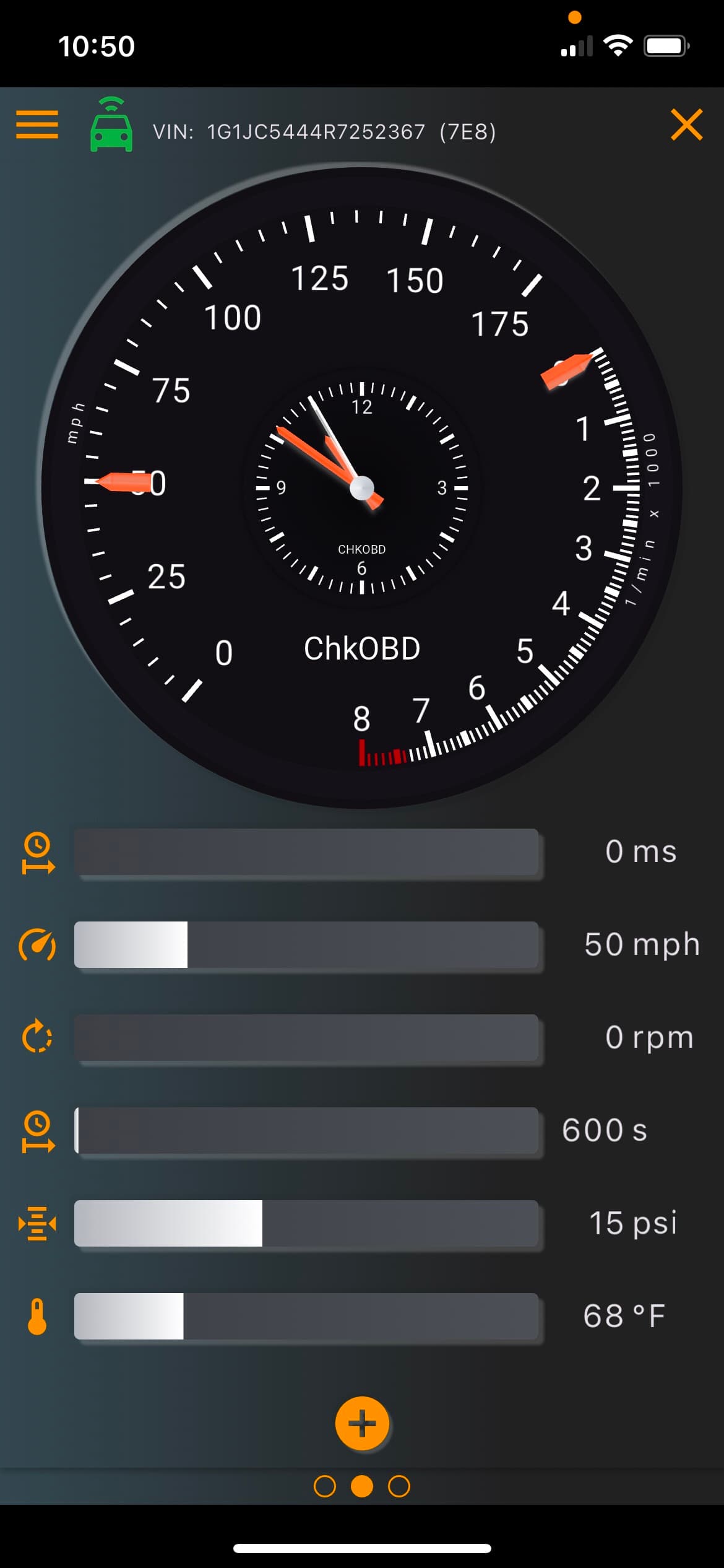 Écran CHKOBD : lecture des codes erreurs OBD2
