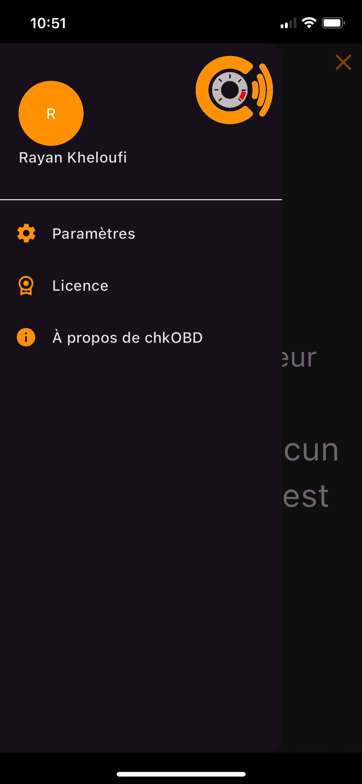 Écran CHKOBD : détails et explication des erreurs véhicule