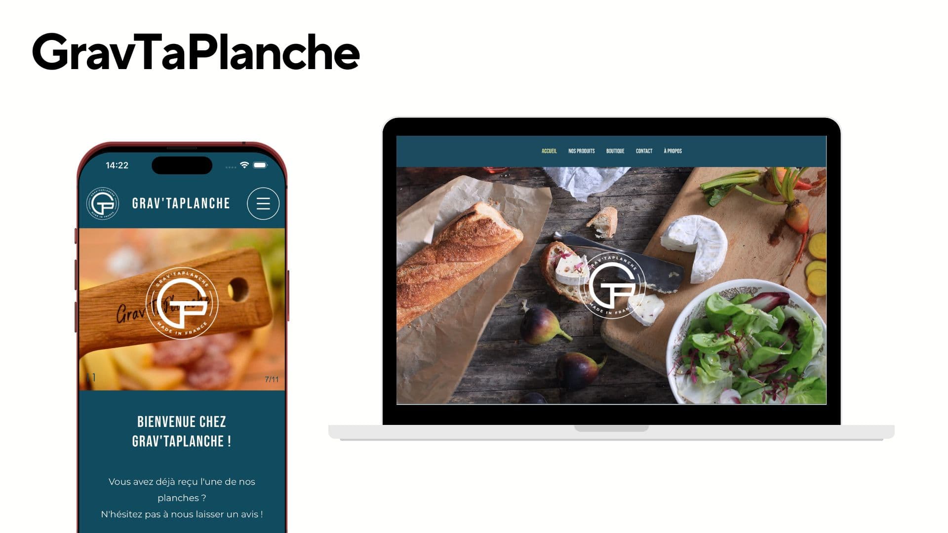 Aperçu du projet GravTaPlanche : expérience e-commerce web et mobile pour gravure personnalisée