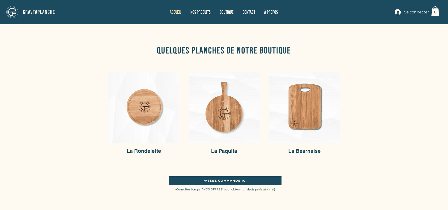 GravTaPlanche : page produit et déclinaisons de planches personnalisées